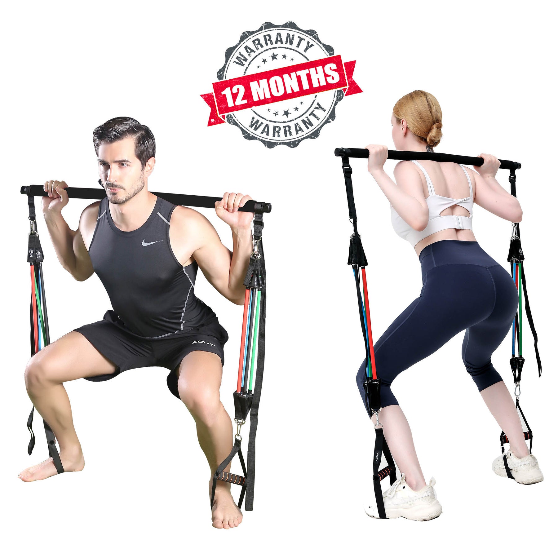 Portable Pilates Bar Kit With Resistance Bands For Men And - Temu