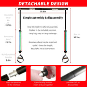 AMFRA Pilates Bar Kit with Resistance Bands for Men & Women